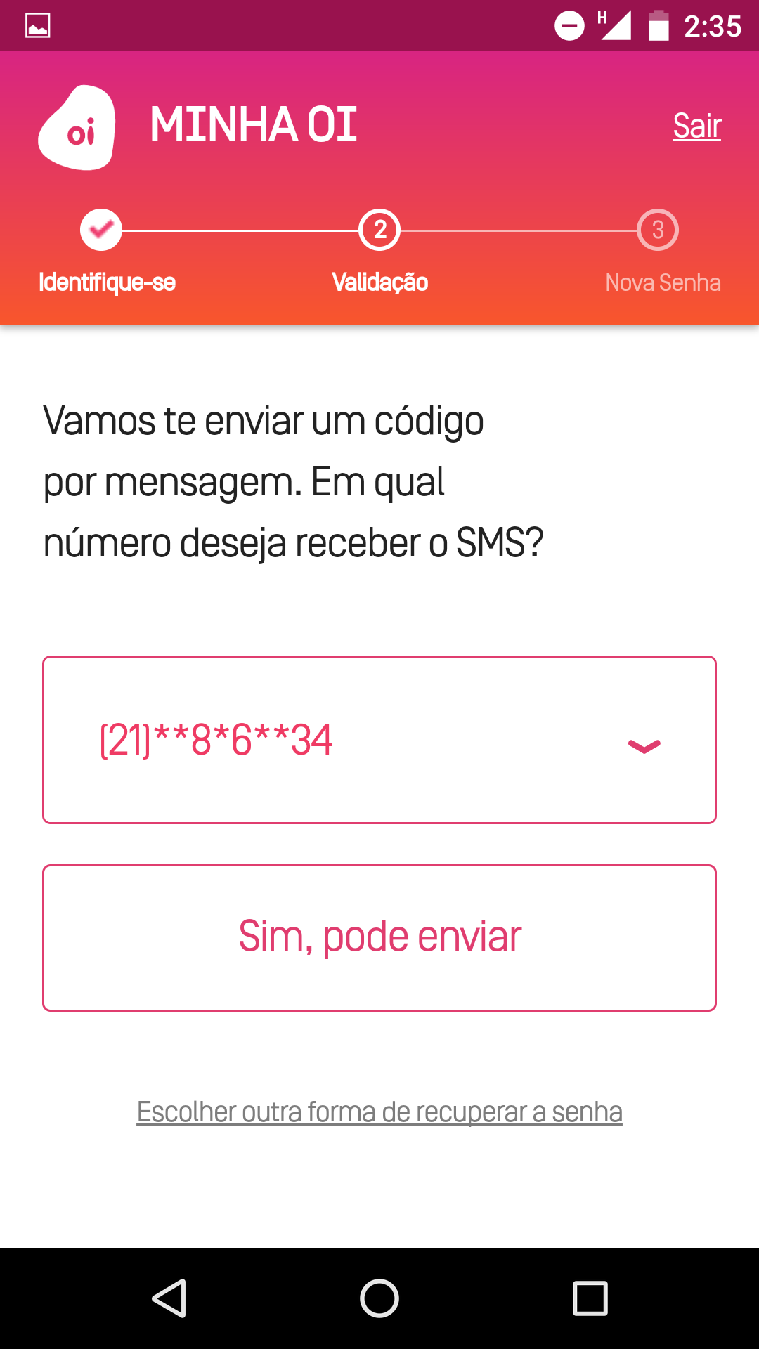 Como resgatar minha senha sem e-mail - celular 6