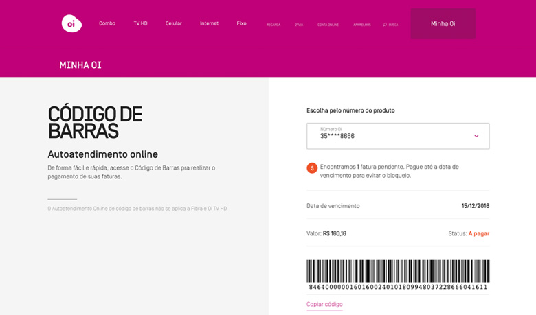 Como consigo o código de barras para pagar minha conta - 2