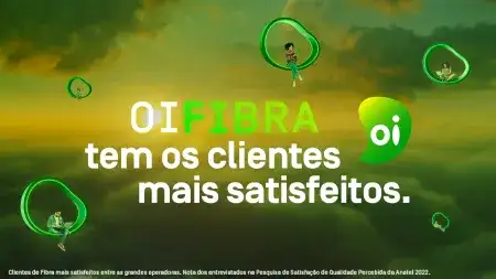 Banner da oi com fundo de nuvens e logo ilustrativo