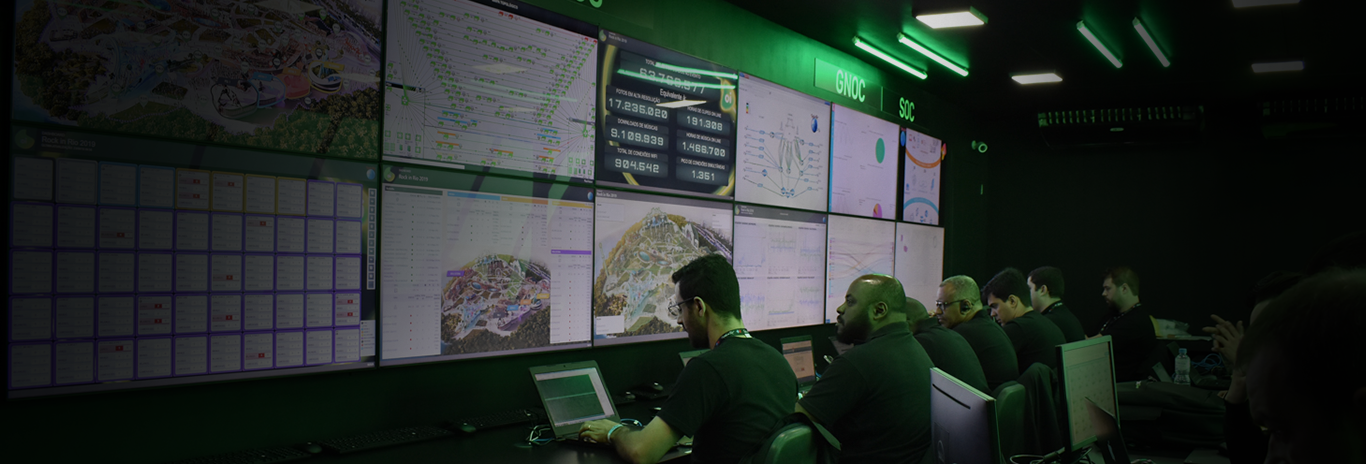Centro de Operações de Segurança em funcionamento