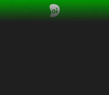 Logo da Oi em fundo verde e preto