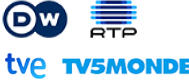 Logo do DW,RTP,TVE e TV5Monde
